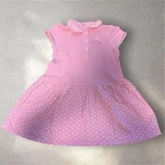 ホットビスケッツ　水玉　半袖ワンピース　ピンク　110センチ