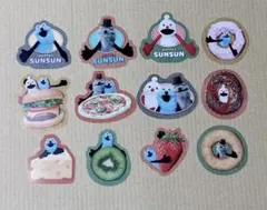 パペットスンスン フレークステッカー クリア素材 12枚セット