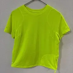 希少色⭐️ルルレモン極美品 裾ドローコード ジップ付 トレーニングTシャツ ネオンのサムネイル