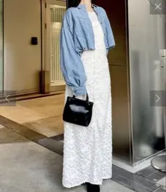 mystic mline ジャガードキャミワンピ アイボリー 2