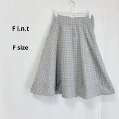 F i.n.t ファント　フレアスカート　F ライトブルー　チェック柄のサムネイル