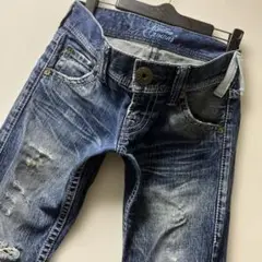 ロデオクラウンズ❣️ベルトループ水色❣️ダメージ❣️パンツ❣️