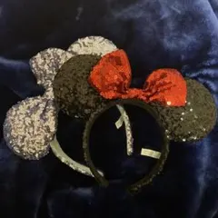ディズニー　スパンコール　カチューシャ　ミニーマウス