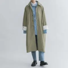 KBF / ステンカラーBIGBIGコート(カーキ)