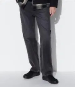 【美品】ユニクロ ワイドフィットジーンズ GRAY