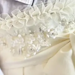 花パール帯飾り　帯締め　帯紐　成人式振袖　卒業式袴　浴衣着物　帯飾り　七五三