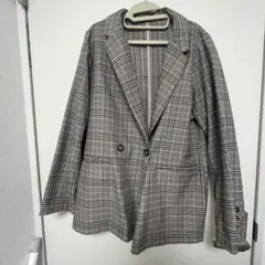 チェック柄ブレザー グレー系のサムネイル