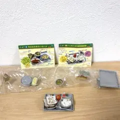 【リーメント】みんなでいただきます 給食　2点まとめ　ぷちサンプル　ミニチュア