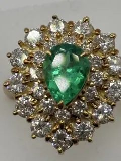 東*堂様 本物保証刻印有K18エメラルド2.19ct ダイヤモンド0.4ct 1