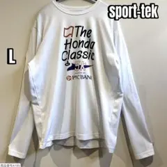 【sport-tek】長袖 ロンT ビッグロゴ 速乾 白 ホワイト アメカジ