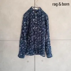 rag＆born ラグアンドボーン 総柄シャツ USA製 シルク混 X3655のサムネイル