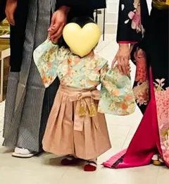 ベビー袴 上下セット 80 女の子 ピンク 桜