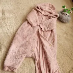 ❣️【70cm】ユニクロ もふもふフリース オールインワン ロンパース ピンク
