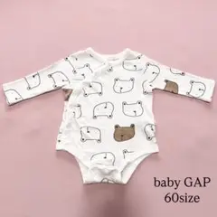 babyGAP／ロンパース／60／ボディスーツ／白／GAP／くま／夏服
