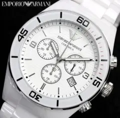 EMPORIO ARMANI 腕時計AR1424 セラミカホワイト クロノグラフのサムネイル