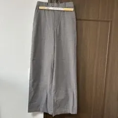 ユニクロ チェック柄 ワイドパンツ