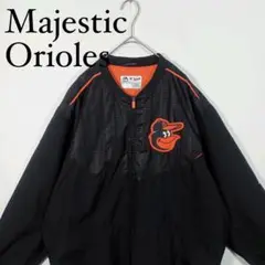 Majestic MLB オリオールズハーフジップナイロンプルオーバージャケット
