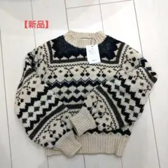セブンテン　フェアアイル柄ニットセーターのサムネイル