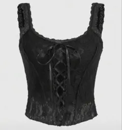 ブラック フリル キャミソール リボン