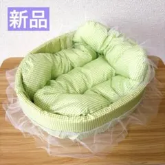 퍼피 키튼 더블 펫 베드 래빗 스몰 애니멀 쿠션 그린 프린세스 S