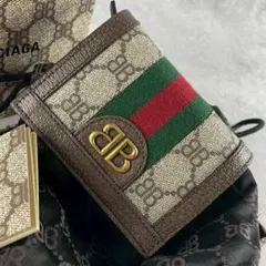 【未使用級】GUCCI バレンシアガ 折り財布 マーモント シェリーライン