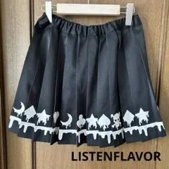 LISTEN FLAVOR 黒 プリーツスカートミニスカート FREESIZEのサムネイル