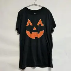 海外古着 ハロウィン ジャックオーランタン Tシャツ カボチャ 黒 US規格 M