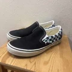 90s VANS バンズ チェッカー柄 スリッポン 9ハーフ 補修あり - メルカリ