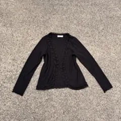 一点物　Y2K 00s vintage black frill cardiganのサムネイル