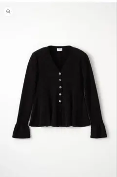 【美品】audire アウディーレ　カーディガン　M 黒　ベルベットタッチ