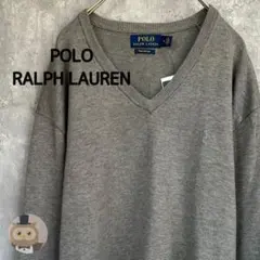 【タグ付】ラルフローレン Vネック 薄手 コットン セーター ニット 古着