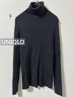k0038 UNIQLO エクストラファインメリノリブタートルネックセーター