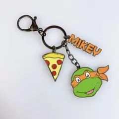 【正規品】タートルズ　ミケランジェロ　マイキー　キーホルダー　ピザ　チェーン