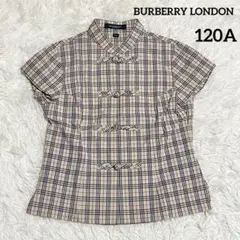 BURBERRY LONDON バーバリーノバチェック　チャイナシャツ　120A