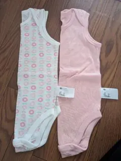 90cm 花柄 無地 シャツ肌着 2枚セット