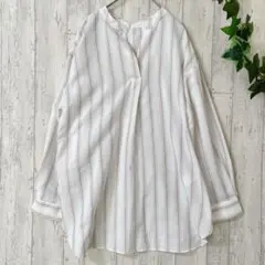 a.v.v ストライプ ブラウス S レディース 長袖シャツ オフィスカジュアル