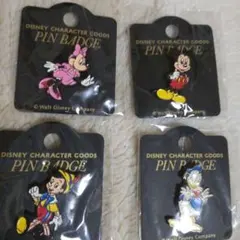 ディズニー キャラクターピンバッジ 4点セット