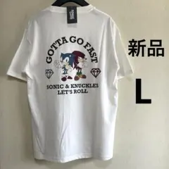 【新品タグ付】ソニック　ナックルズ　半袖Tシャツ　SEGA セガ　ホワイト　Lのサムネイル