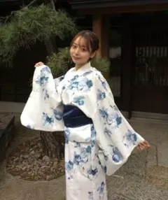 花柄浴衣 帯セットDita - メルカリ