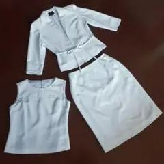 入学式 淡い藤色 ジャケット ノースリーブ スカート 三揃えスーツ アンサンブル