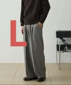 【Emmaclothes】 TR ストレッチスーツ地タックセンタープレスパンツ