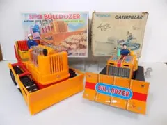 ウサギヤ　日本製　ブリキ　ブルドーザー 1970s以前 ウサギヤ ブリキのフリクションブルドーザー | ブリキの