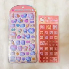 キティ　コットンパフィー　タイルシール　2点セット