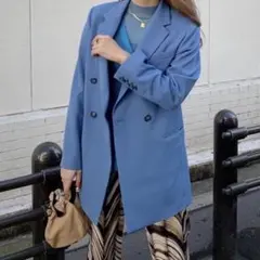 CLASSIC MINIMAL TAILORED JACKET【Blue】のサムネイル