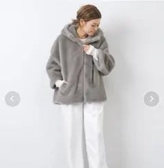 最安値群*Deuxieme Class My Whiteエコファーブルゾングレー