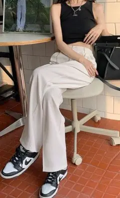 GRL センタープレスストレートパンツ［ai07］