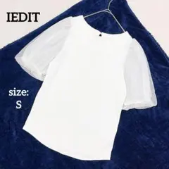 イディット 半袖 カットソー シアー袖 上品 綺麗め 透け感 春夏 大人可愛いのサムネイル