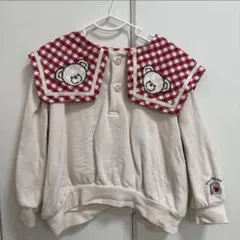 aprèslescours チェック襟トレーナーアプレレクール tinybear