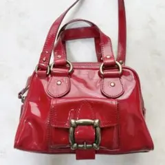 新品 エナメル調 2way ショルダーバッグ ボルドー | Mercari