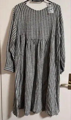 サマンサモスモス コットンリネン ストライプ柄 前後着ワンピース 未使用